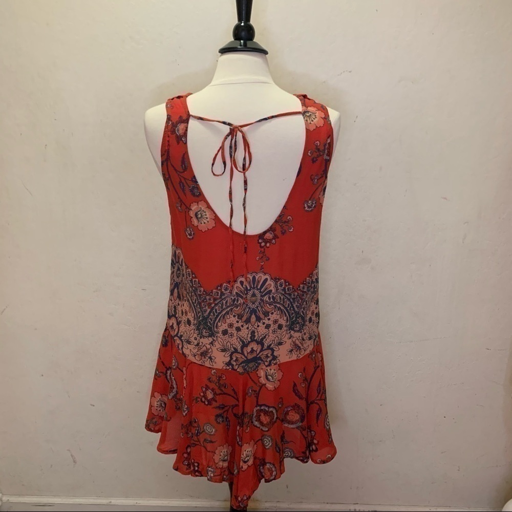 Free People Dobby Dot Voile Dress in Vintage Red in Size XS - Picture 7 of 11